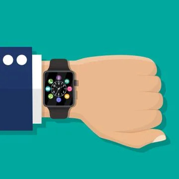 Smart watch on hand. 스톡 일러스트