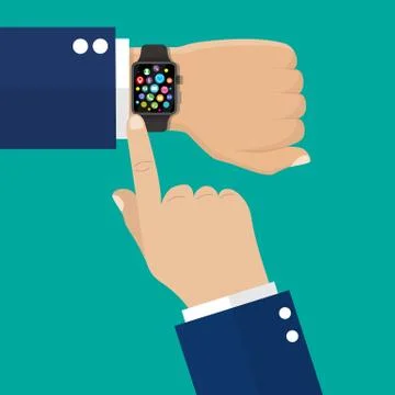 Smart watch on hand. Stock Illustration