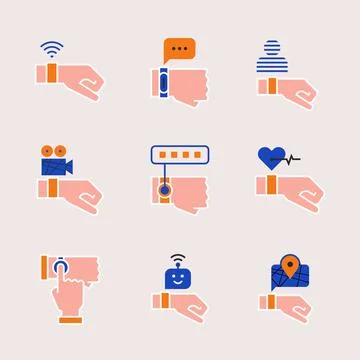 Smart watch on the hand Stock Illustration
