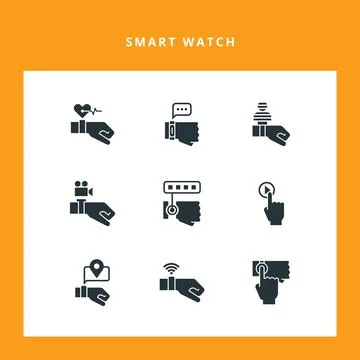 Smart watch on the hand Illustrazione stock