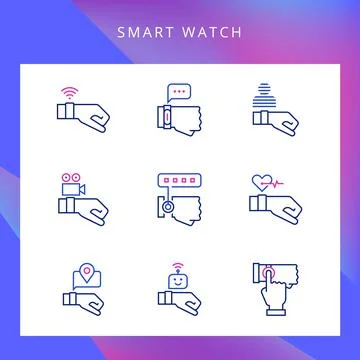Smart watch on the hand Stock Illustration