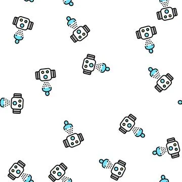 Smart watch hologram vector seamless pattern Stock Illustration