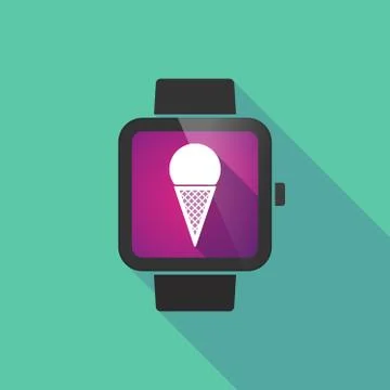 Smart watch with an ice cream Stock Illustration
