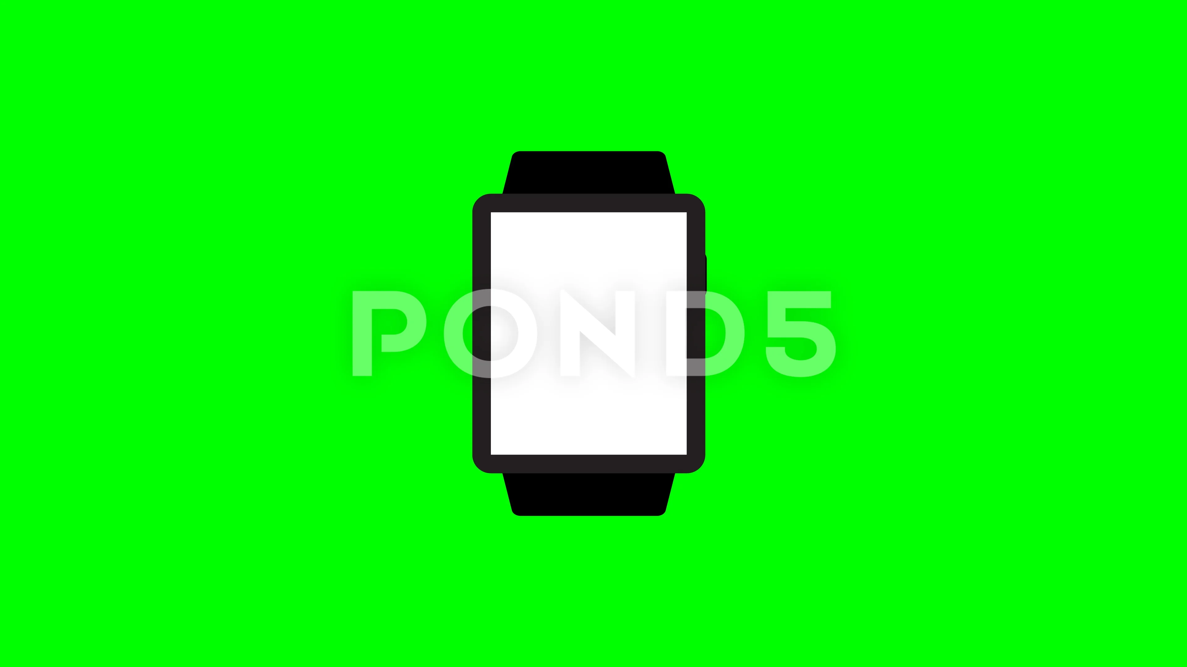 smart watch icon animation on green back... | Stock Video | Pond5