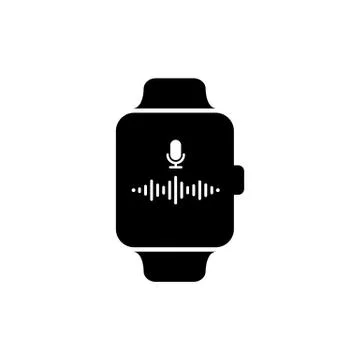 Smart watch icon. Audio message. Vector on isolated white background. EPS 10 Stock Illustration
