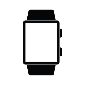 Smart watch icon black vector wrist watch sign Stock Illustration