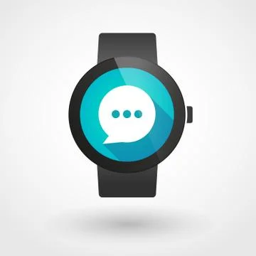 Smart watch icon with a comic balloon イラスト素材