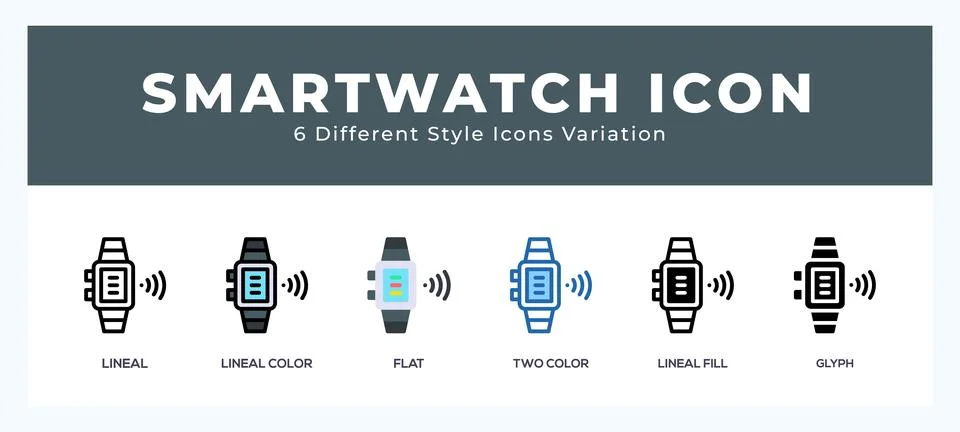 Smart watch icon in different style vector illustration. Stock Illustration