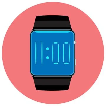 Smart watch icon flat isolated Stock Illustration