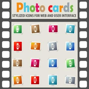 Smart watch icon set Stock Illustration