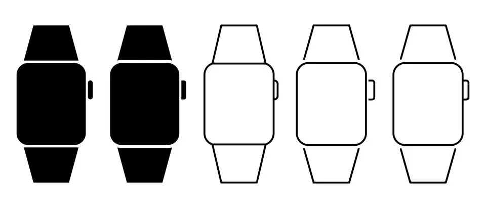 Smart watch icon set Stock Illustration