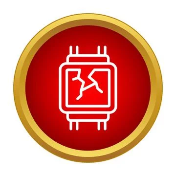 Smart watch icon showing broken cracked screen Stock Illustration