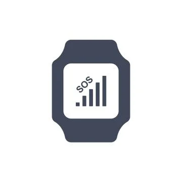 Smart watch Icon vector  flat design style Stock Illustration