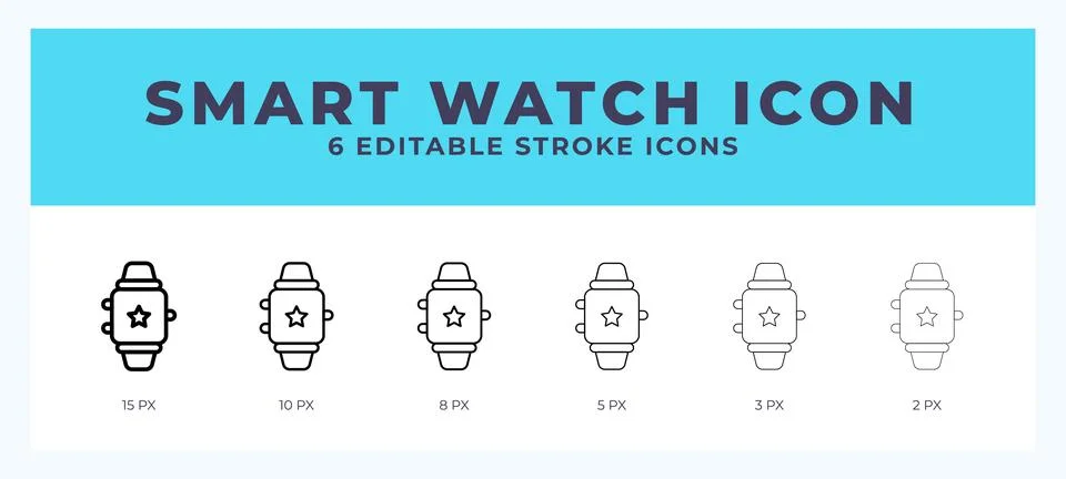 Smart watch icon vector illustration. With editable stroke for web. App and.. Stock Illustration