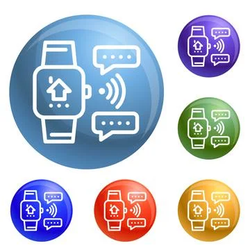 Smart watch icons set Illustrazione stock