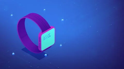 Smart watch interface. Isometric vector 3d illustration. Illustrazione stock