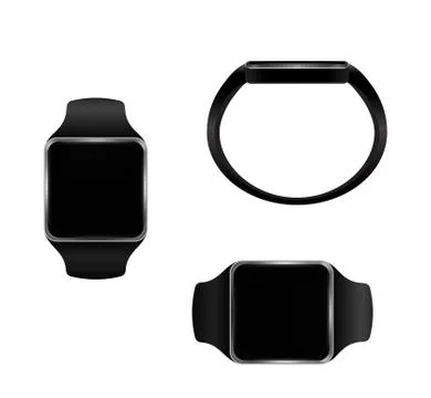 Smart watch with Interface in several color options . Vector Illustration. Eps10 Stock Illustration