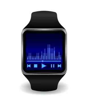 Smart watch with Interface in several color options . Vector Illustration. Eps10 Stock Illustration