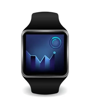 Smart watch with Interface in several color options . Vector Illustration. Eps10 Stock Illustration