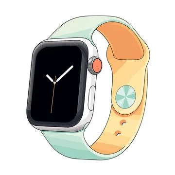 Smart watch isolated on a white background. Vector illustration in cartoon style Stock Illustration