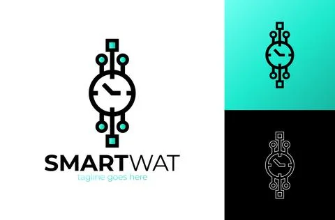 Smart watch logo. smart watch application logo vector icon ilustration Stock Illustration