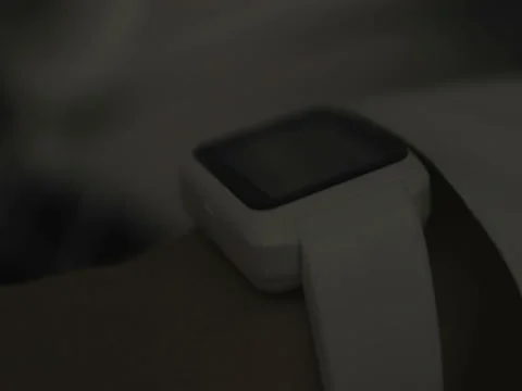 Smart watch on a mans hand. Darkness. Stock Footage 73875373