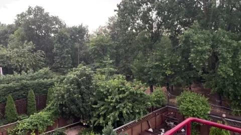 Smart watch on a man's hand, it's raining, shows the weather Stock Footage 198718445