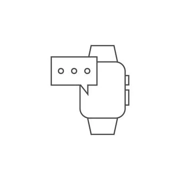 Smart watch message icon. Element for mobile concept and web apps. Thin line Illustrazione stock