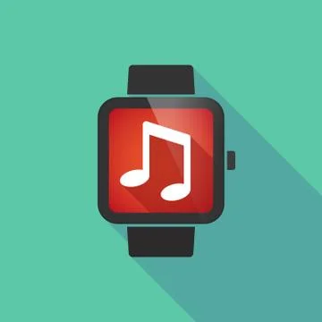Smart watch with a note music Stock Illustration