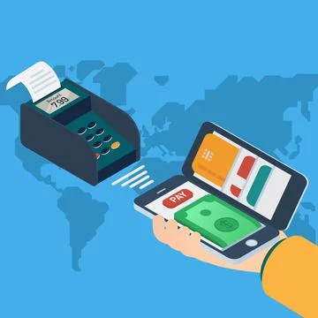 Smart Watch payment concept. Isometric 3d vector illustrations Stock Illustration