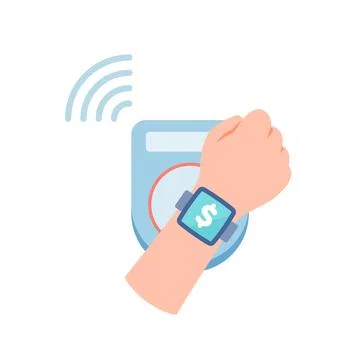 Smart watch payment smart IC reader Illustrazione stock