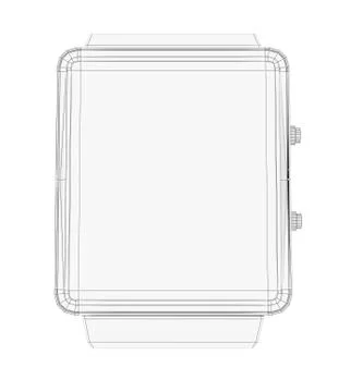Smart watch prototype isolated on white Stock Illustration