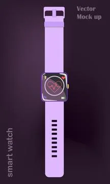 Smart watch pulse heart. Vector illustration, color web icons set, new flat.. Stock Illustration