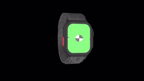 Smart watch rotating on background with Alpha channel for chroma key. Isolated Illustrazione stock