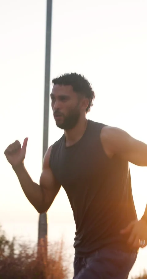 Smart watch, running or man outdoor for fitness, progress or performance update Stock Footage 337455474