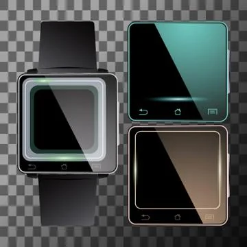 Smart watch set Stock Illustration