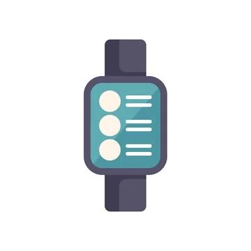 Smart watch showing menu interface with buttons and text lines Stock Illustration