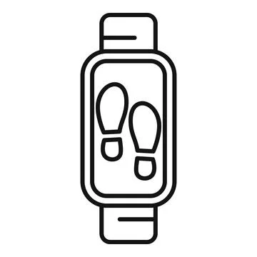 Smart watch showing walking steps icon 스톡 일러스트