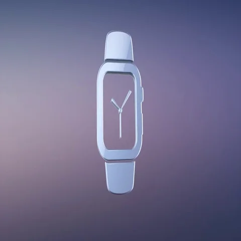 Smart Watch Silver 3d Icon Stock Footage 69725607