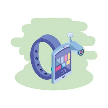 Smart watch with surveillance camera Stockillustratie