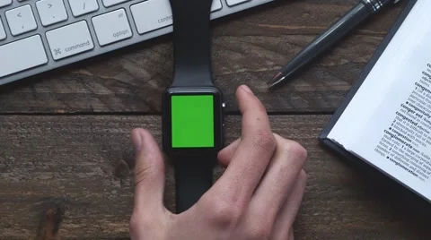 Smart watch on table Stock Footage 63379445