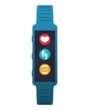 Smart watch technology with applications menu Stock Illustration
