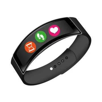 Smart watch technology with applications menu Illustrazione stock