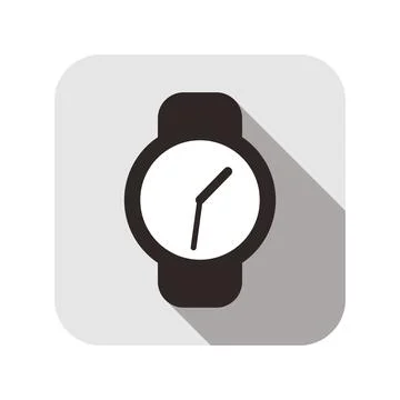 Smart watch with time clock on screen, vector illustration Stock Illustration