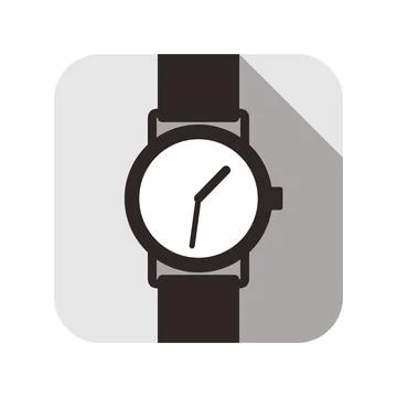 Smart watch with time clock on screen, vector illustration Stock Illustration