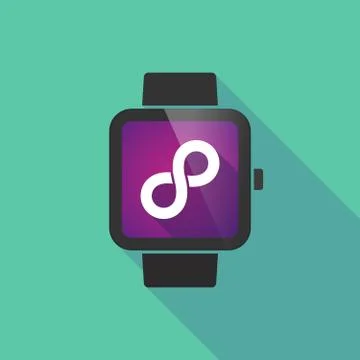 Smart watch vector icon with an infinite sign Stock Illustration