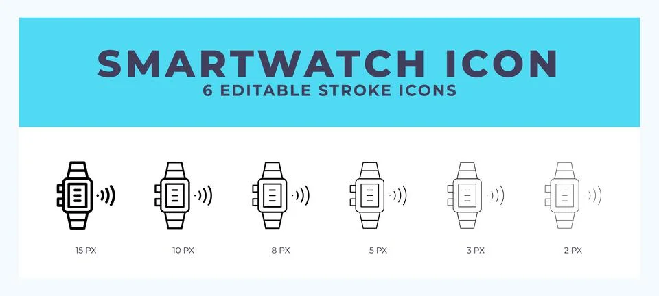Smart watch vector icon for web and app. Editable stroke vector illustration Stock Illustration