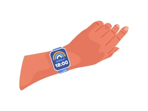 Smart watch. Vector illustration depicting various hand. Digital technology Stock Illustration