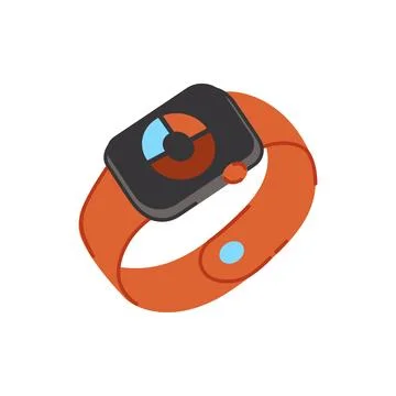 Smart watch vector illustration. Objects for sport and crossfit. Collection o Stock Illustration