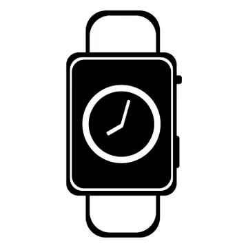 Smart watch wearable with time Stock Illustration